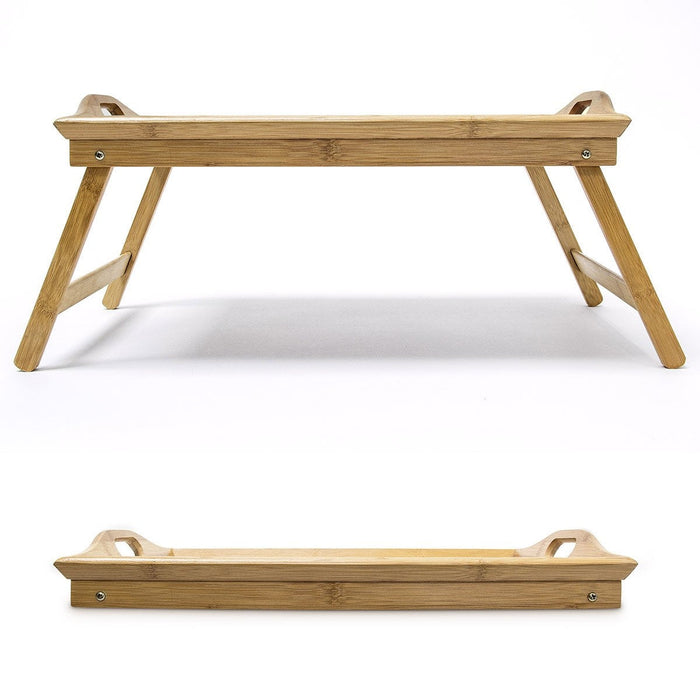 Vassoio per colazione in bambù con mensola da letto pieghevole 2013072