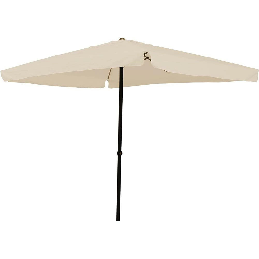 Ombrellone Giardino Palo Centrale 3x3 Ecru Telo Pendente Chiusura Carrucola
