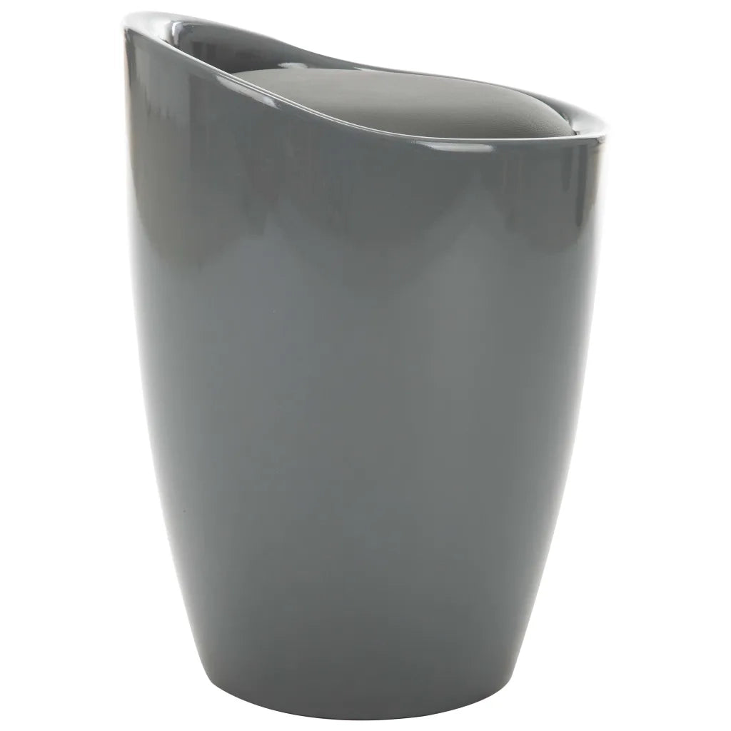 Sgabello con Contenitore Grigio in Similpelle 249799
