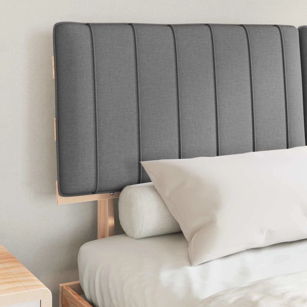 Letto con Testiera Rivestita Grigio chiaro 150 x 200 cm