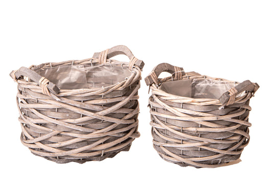 Set 4 Cesti Ø 20 H 15 cm con Manici