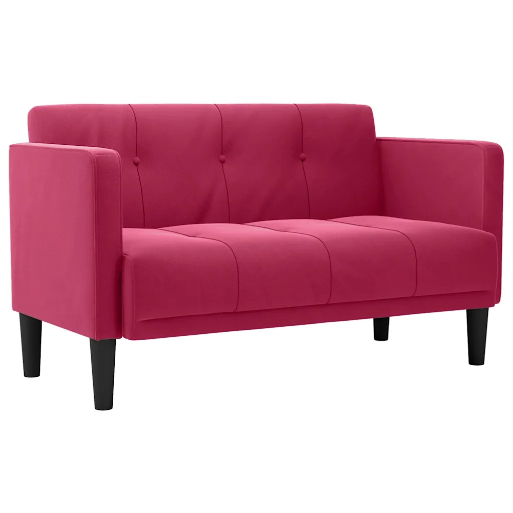 Divano Divanetto Rosso Vino 111 cm in Velluto 4100573
