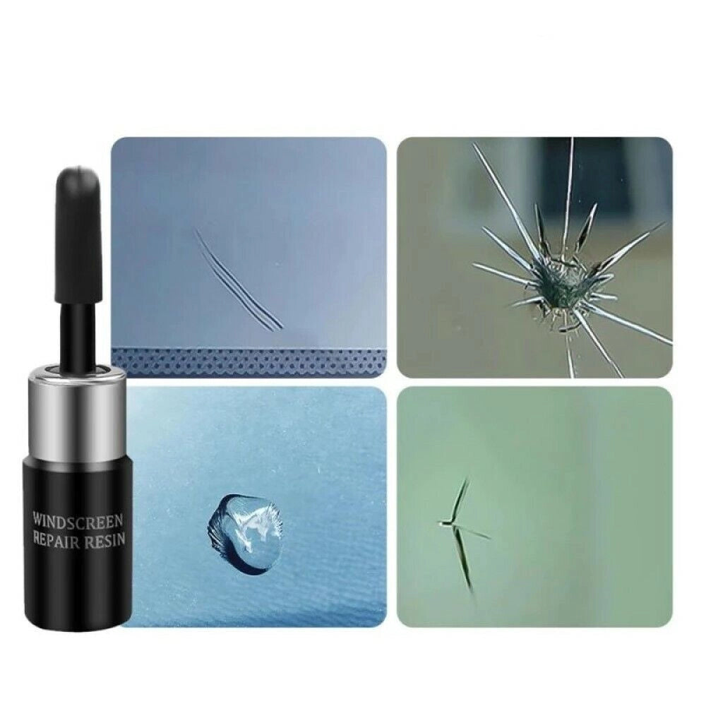 KIT RIPARAZIONE PARABREZZA CREPE SCHEGGE VETRO AUTO RIPARA DANNI VETRO RESINA