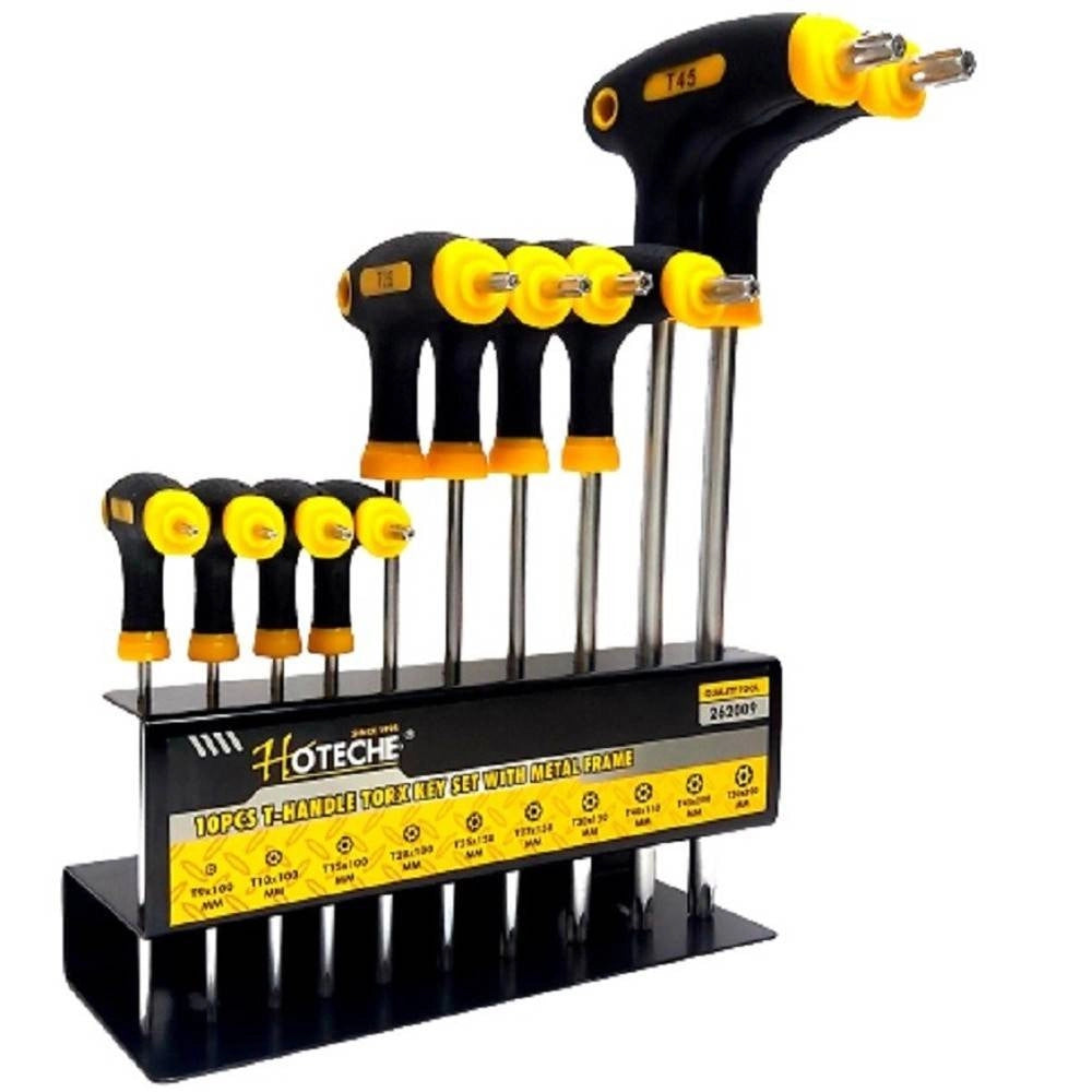 Trade Shop - Set 10 Pz Chiavi Torx Con Impugnatura A T Cacciaviti Manico Antiscivolo 262009 -