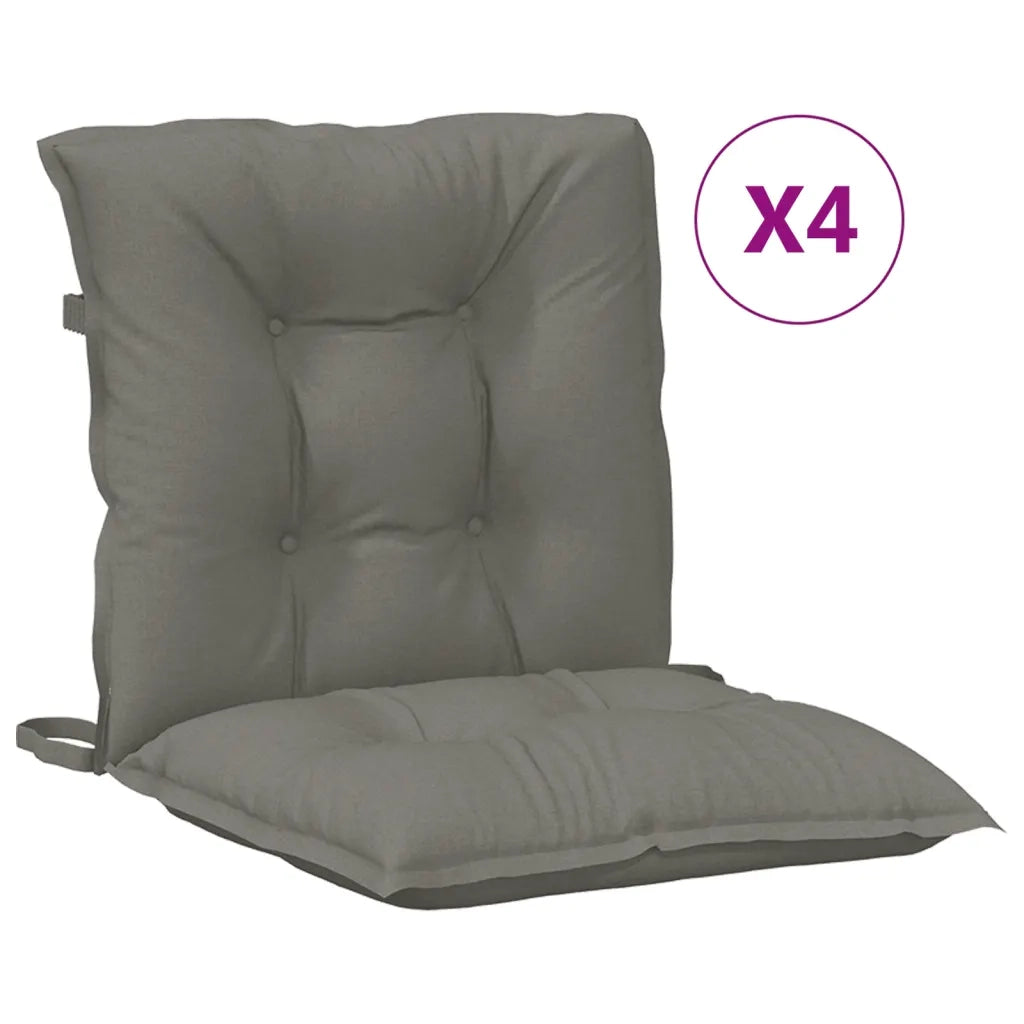 Cuscini Sedia Schiena Bassa 4 pz Grigio MÃ©lange 100x50x7 cm