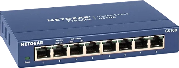ORIGINAL NETGEAR Accessori per computer Blu GS108GE Switch