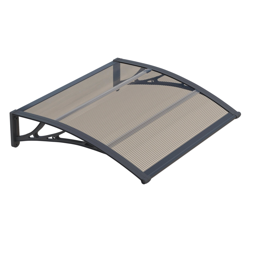 Pensilina per Ingresso Mellerud in Policarbonato 100 x 100 cm Marrone / Nero [en.casa]