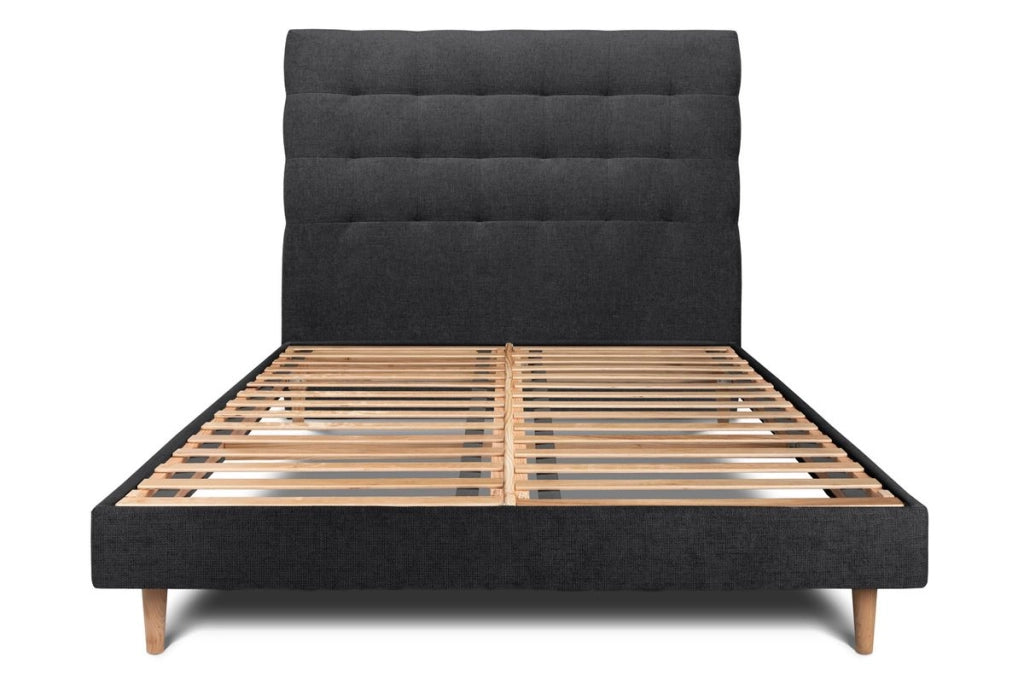Letto 135x190 cm con testata imbottita - Tessuto Tela opaca
