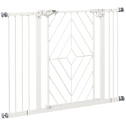 Cancelletto per scale per cani, porta automatica, senza foratura, barriera 74-100 cm, bianco