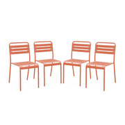 set 4 sedie da giardino bistrot in acciaio, rosa tostato
