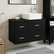 Set di mobili per il bagno 2 pz Rovere Nero 3403977