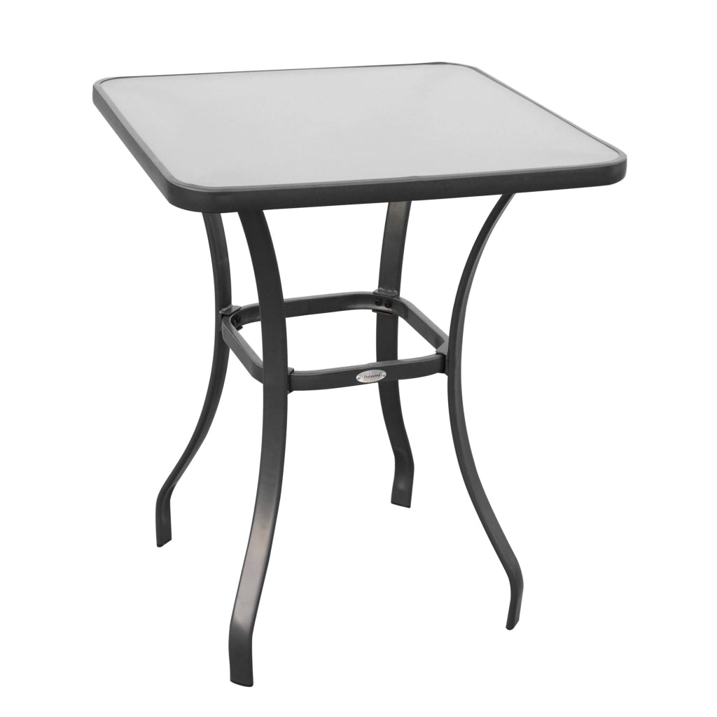 TAVOLO Bistrot quadrato 68,5x68,5x84 cm Nero in metallo e vetro