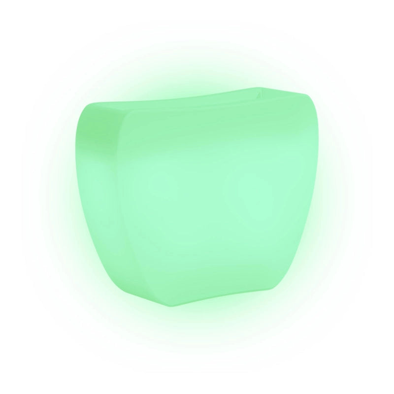 Vaso luminoso moderno di design 100x31 H80 in polimero resistente con LED verde per interno ed esterno - Made in Italy - Monacis