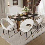 Sedie da Pranzo in Velluto ¨C MINIMAL ¨C Beige, Set 6 Pezzi, Stile Moderno