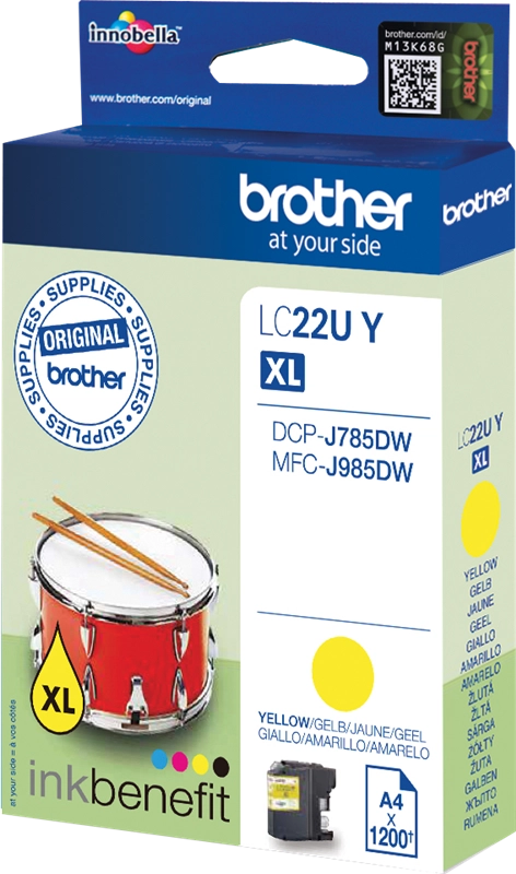 Brother LC22UY cartuccia d'inchiostro 1 pz Originale Resa elevata (XL) Giallo