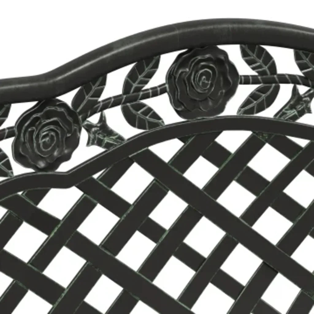 Panchina da Giardino 108 cm in Alluminio Pressofuso Verde