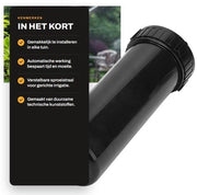 Sistema di Irrigazione Automatico a Rotaia - Attrezzo per Irrigazione di Giardino - Aspiratore a Sfera Telescopica - Flusso d'Acqua 0,12-1,04 m³/ora - Portata 4-12 m - Peso ± 310 g - Irrigatore a Rotaia