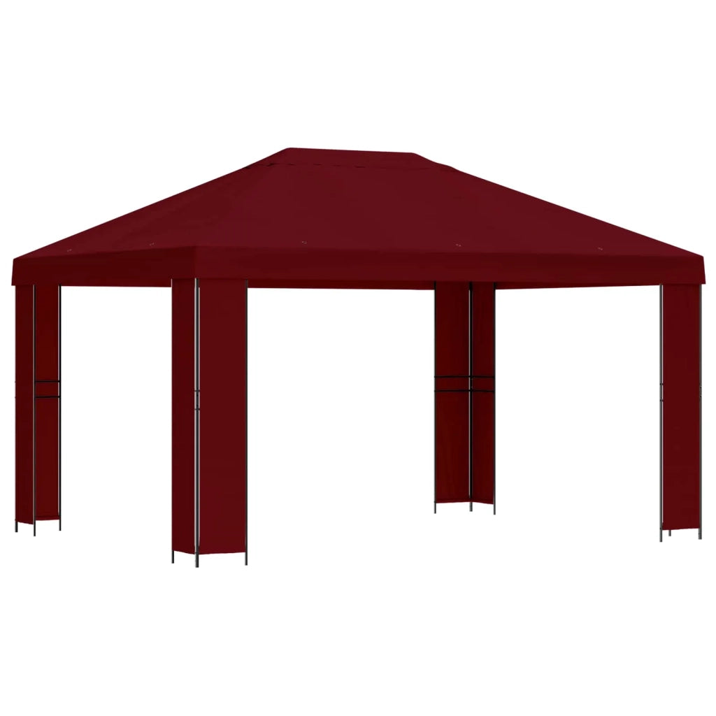 Gazebo 4 × 3 m Borgogna Poliestere e Acciaio 190 900383