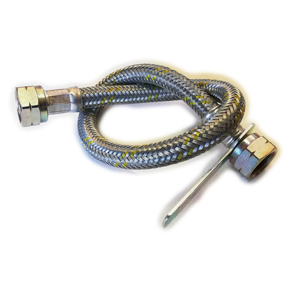 Flessibile gas da 1/2 x 70cm per bombola attacco femmina femmina - 2 guarnizioni incluse