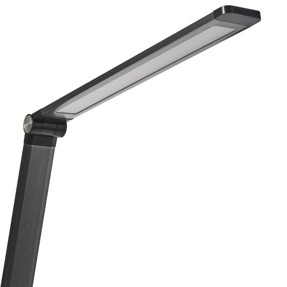 Lampada da scrivania moderna per ufficio domestico 3 modalità di temperatura Dimmer continuo Caricatore wireless Alluminio Materiale sintetico Nero