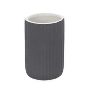 Portaspazzolini bagno d'appoggio grigio in ceramica soft touch Spring