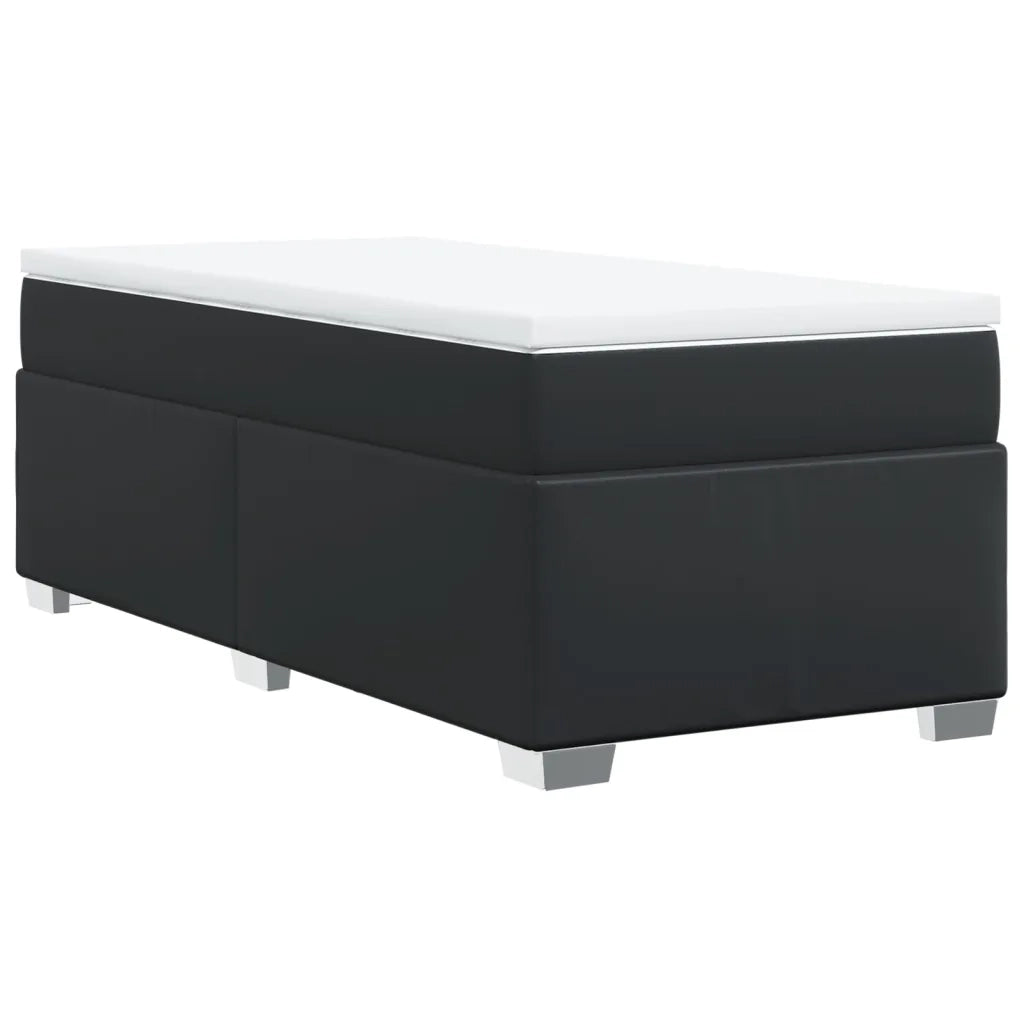 Giroletto a Molle con Materasso Nero 80x200 cm in Similpelle