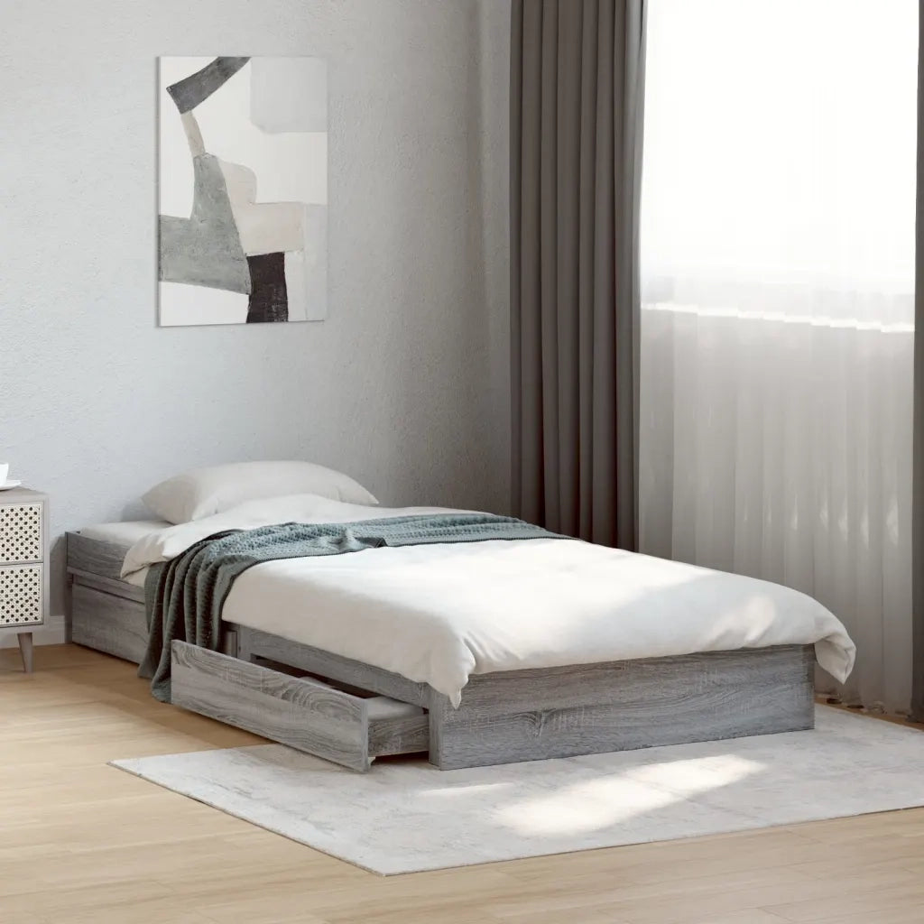 Giroletto Cassetti Grigio Sonoma 100x200 cm Legno Multistrato 3280676