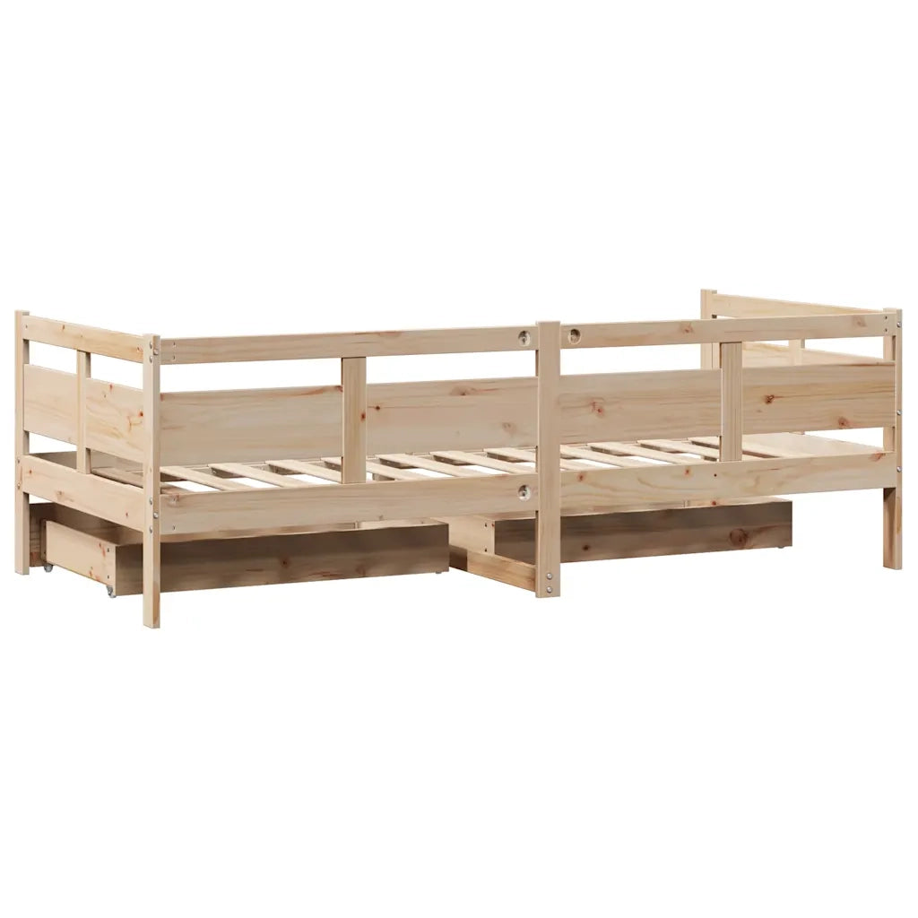 vidaXL Dormeuse con Cassetti 90x190 cm in Legno Massello Pino