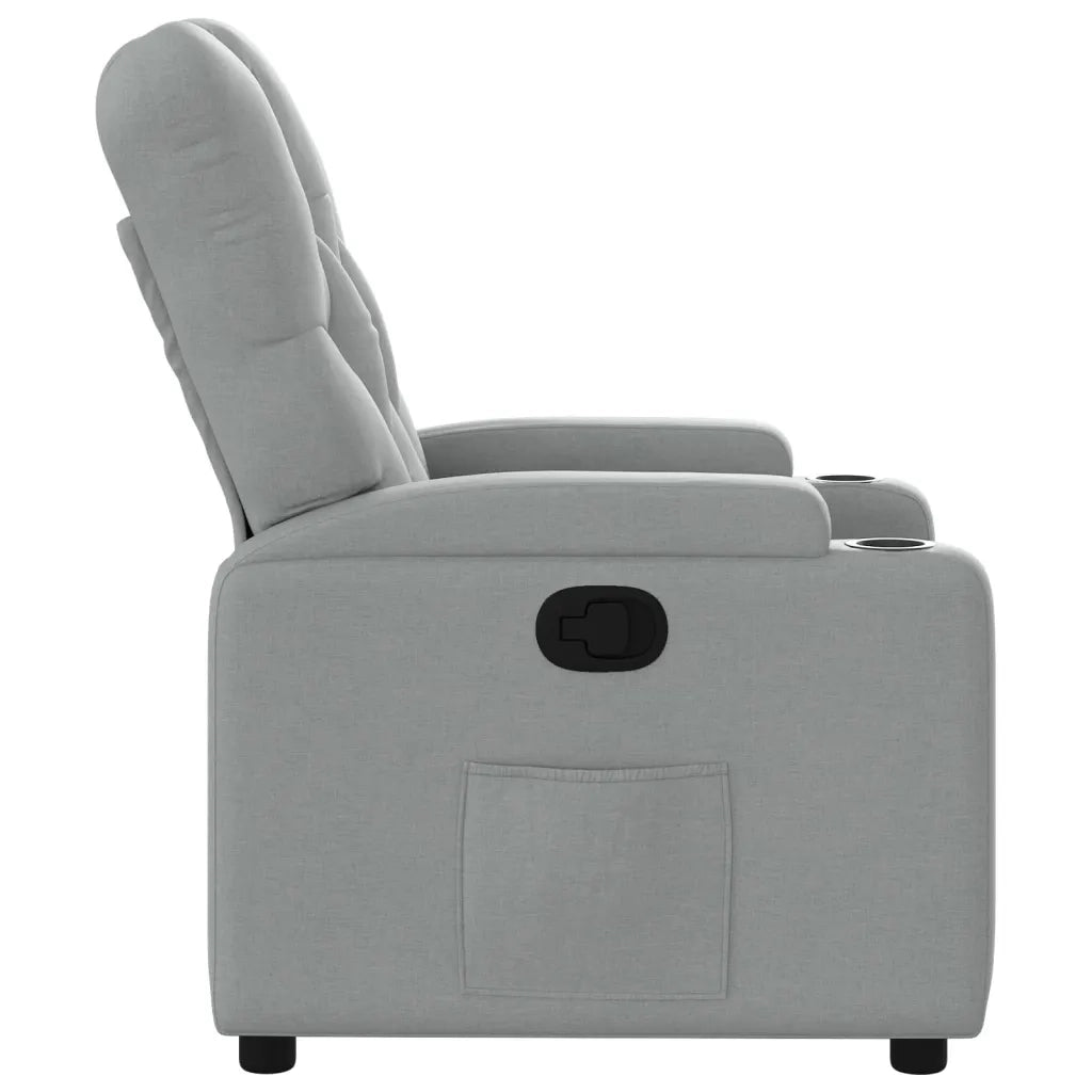 Divano Sedia-Poltrona Reclinabile in Tessuto Grigio Chiaro 508521
