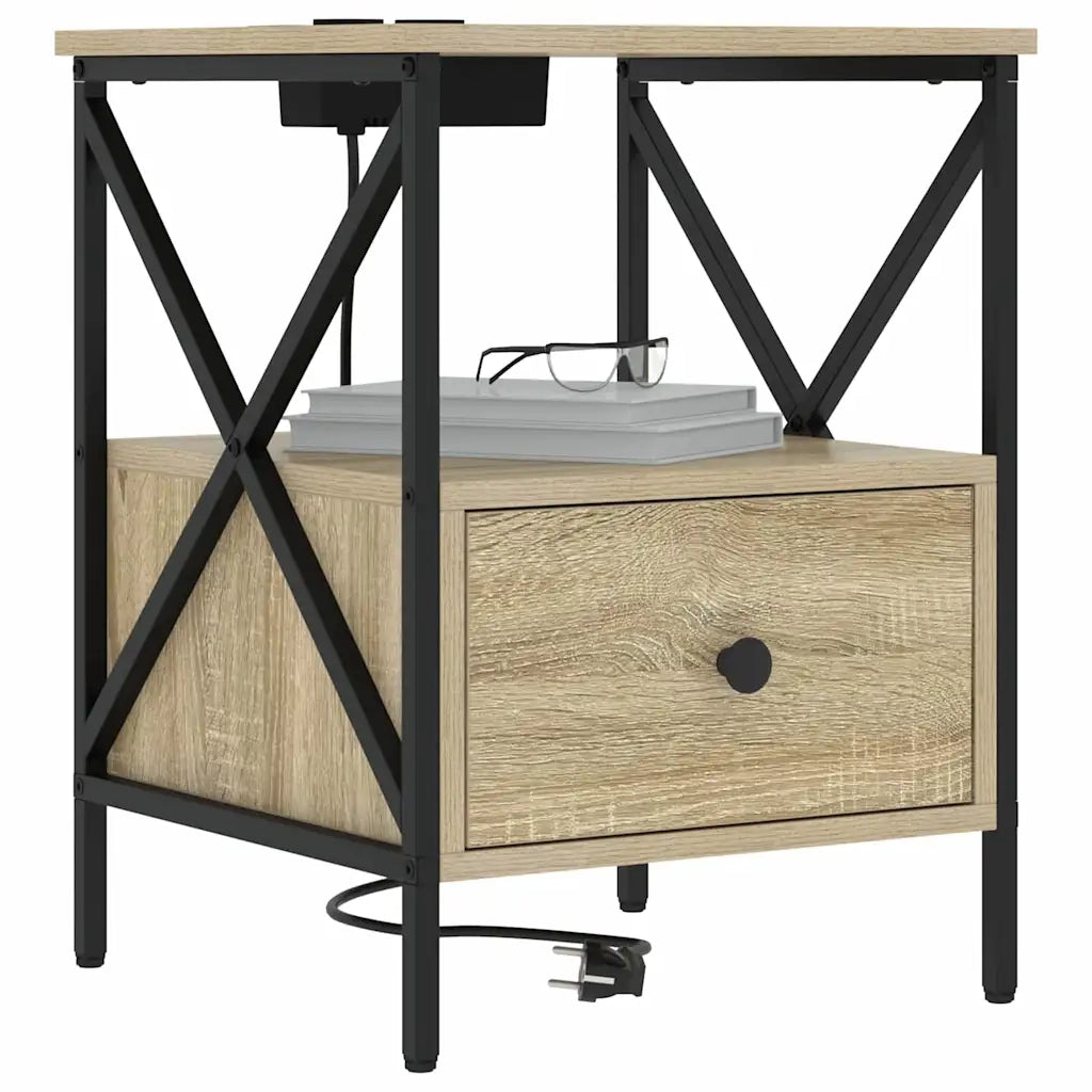 vidaXL Armadio da Notte con cassetto rovere sonoma 41.5 x 40.5 x 55 cm