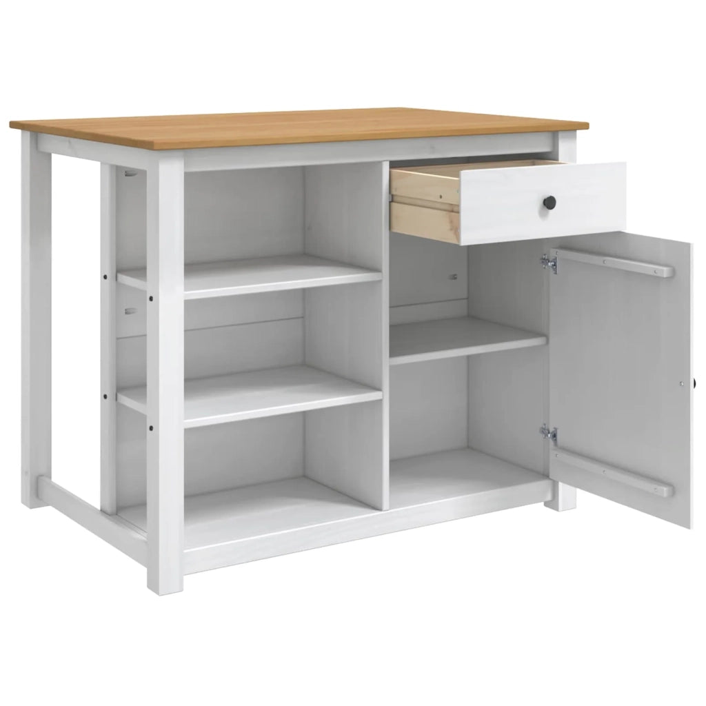Carrello da Cucina PANAMA 2 pcs Bianco e Cera di Miele