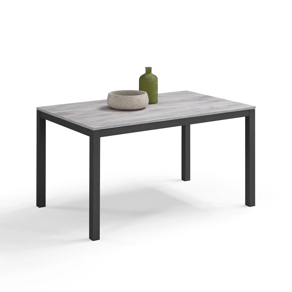 Tavolo da pranzo allungabile Cemento Ghisa 110x70 modello GIOTTO MADE IN ITALY con allunga laterale 40 cm per sala da pranzo, cucina e soggiorno, design moderno