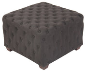 Pouf trapuntato Nimes in tessuto grigio scuro