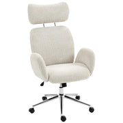 sedia da ufficio ergonomica con poggiatesta regolabile; funzione basculante; altezza regolabile in poliestere grigio chiaro