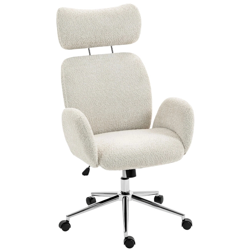 sedia da ufficio ergonomica con poggiatesta regolabile; funzione basculante; altezza regolabile in poliestere grigio chiaro