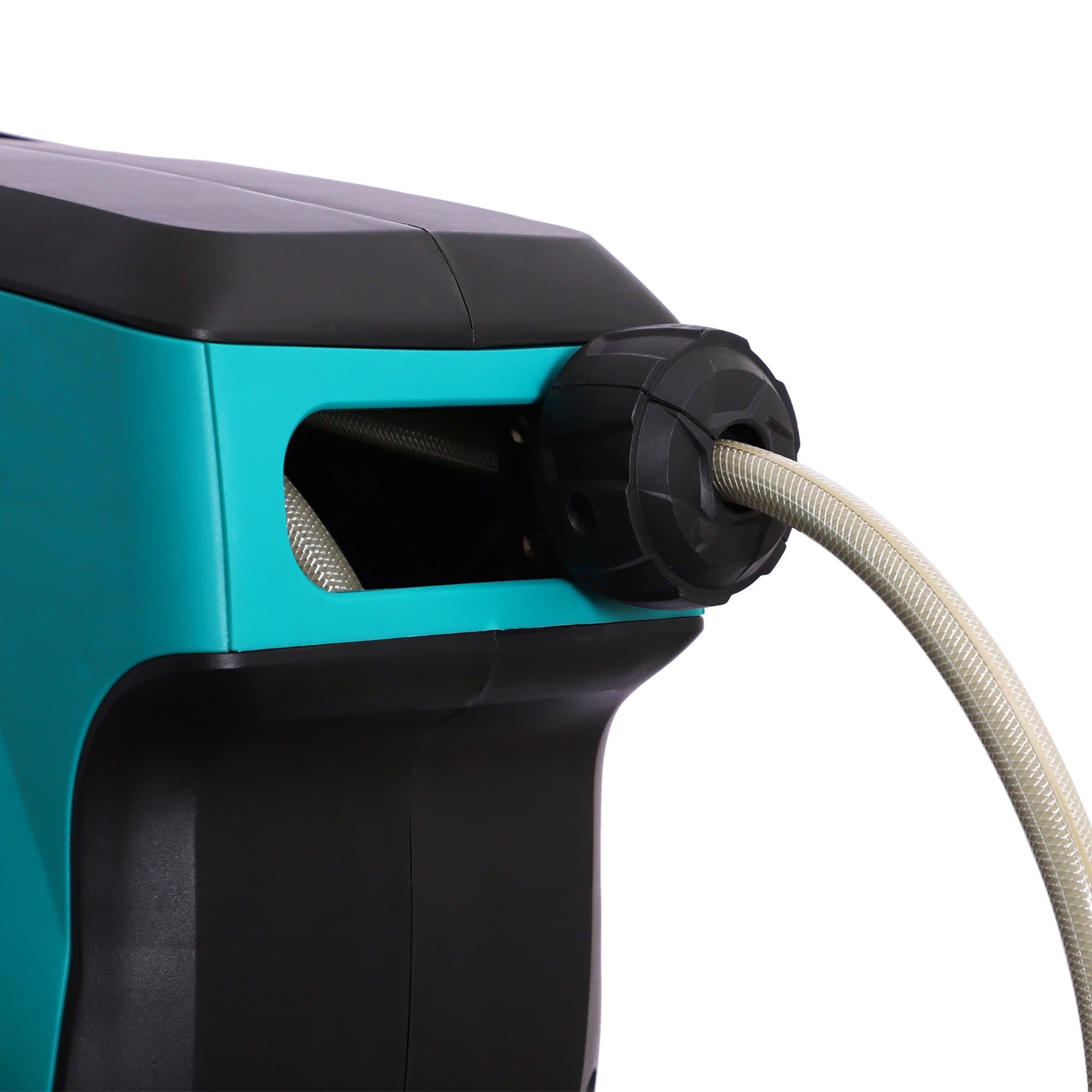 Avvolgitubo Automatico a Parete 44x22.5x41 cm con 7 Modalità di Irrigazione in Plastica Nero e Verde