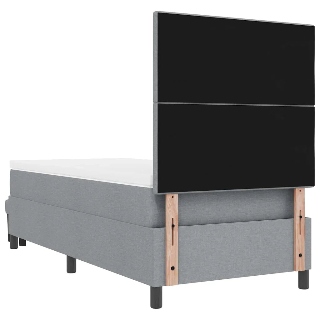 Letto a molle con materasso Grigio chiaro 100 x 200 cm Tessuto 3344044