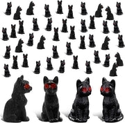Decorazioni per Halloween - Miniature statuette di gatti neri - Decorazione per giardino - Accessori per casa dei bambini - Regalo di compleanno - 50 pezzi.