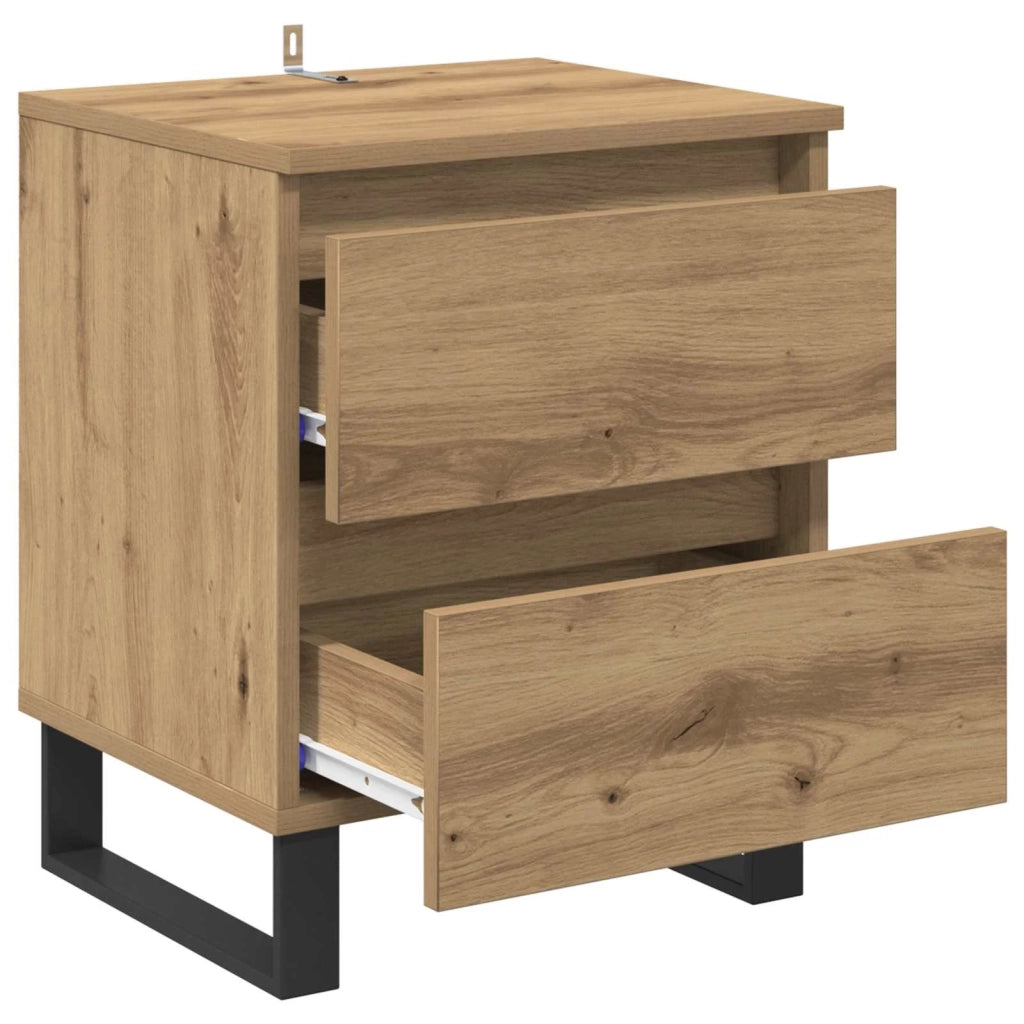 Armadio da Notte 2 pcs Rovere artigianale 40 x 35 x 50 cm