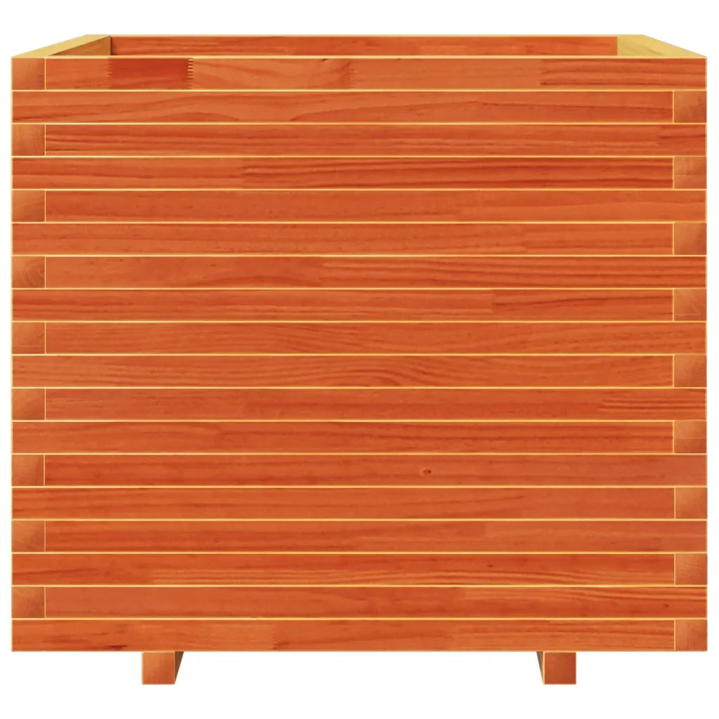 Fioriera Giardino Marrone Cera 80x80x72 cm Legno Massello Pino