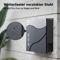 Cassetta postale con vano portagiornale V28 antracite e acciaio inox 370 x 102 x 370 mm