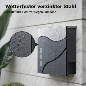 Cassetta postale con vano portagiornale V28 antracite e acciaio inox 370 x 102 x 370 mm