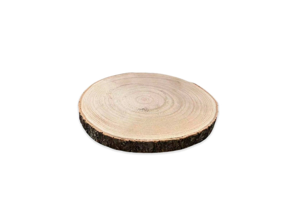 Dischetto Legno Rotondo Base Tronco Decorativo Sottopiatto Sottobicchiere - Diametro 20 - Naturale