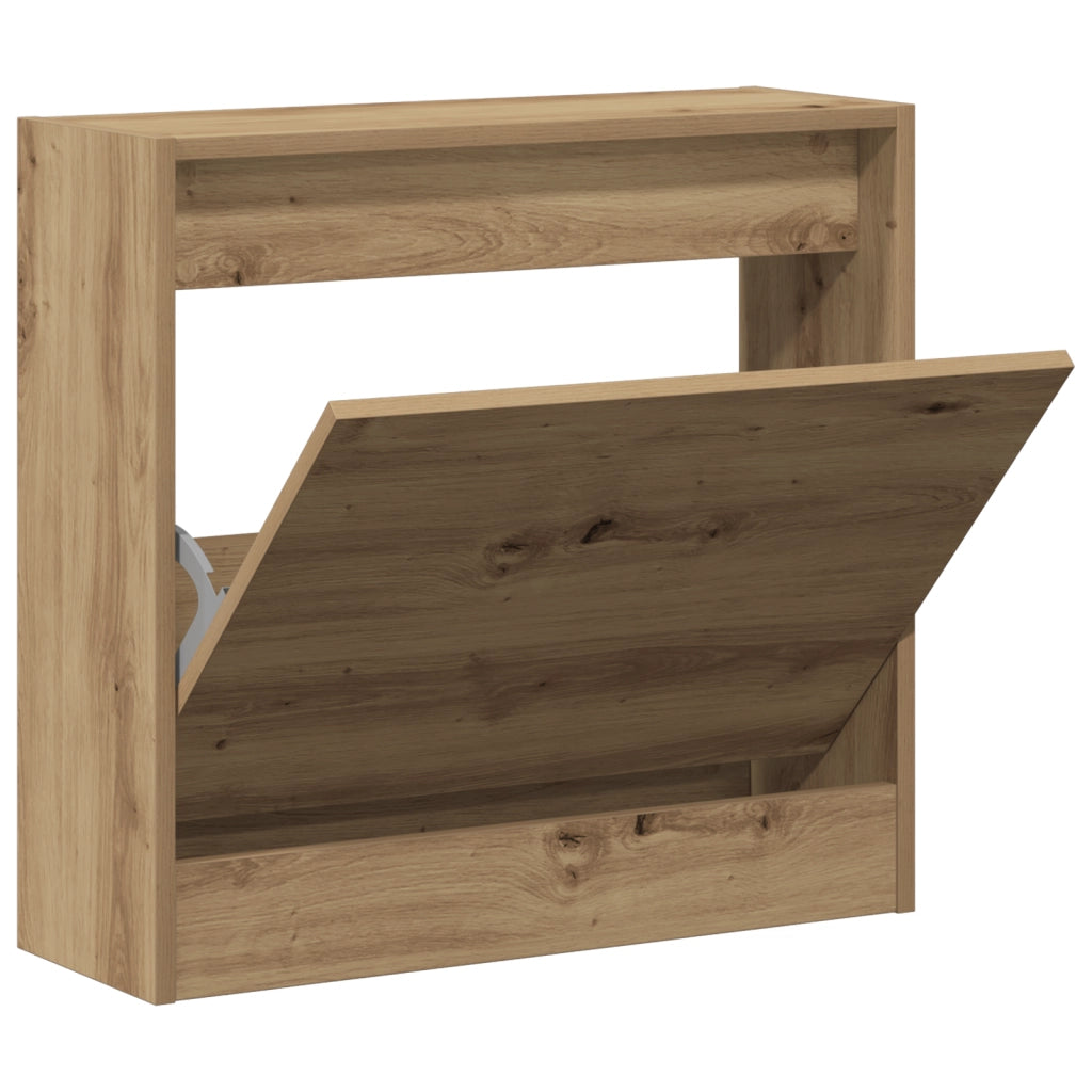 Mobile per scarpe in rovere artigianale 60x21x57 cm in legno ingegnerizzato