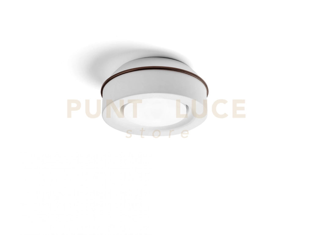 ELLADE Lampada da soffitto 1 luce attacco GX53 in gesso bianco con rifinitura Bronzo