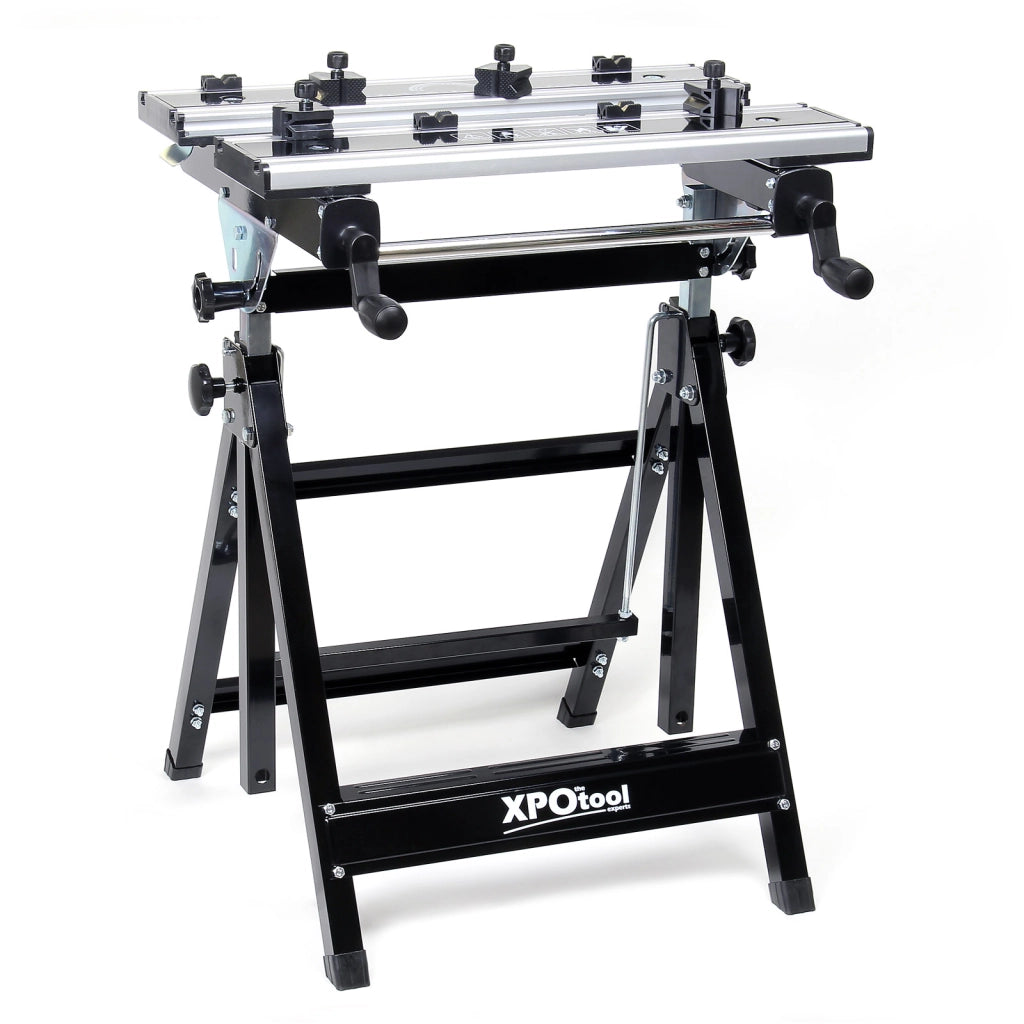 Banco da lavoro portatile e pieghevole max 100 kg altezza e inclinazione regolabili 77-107cm
