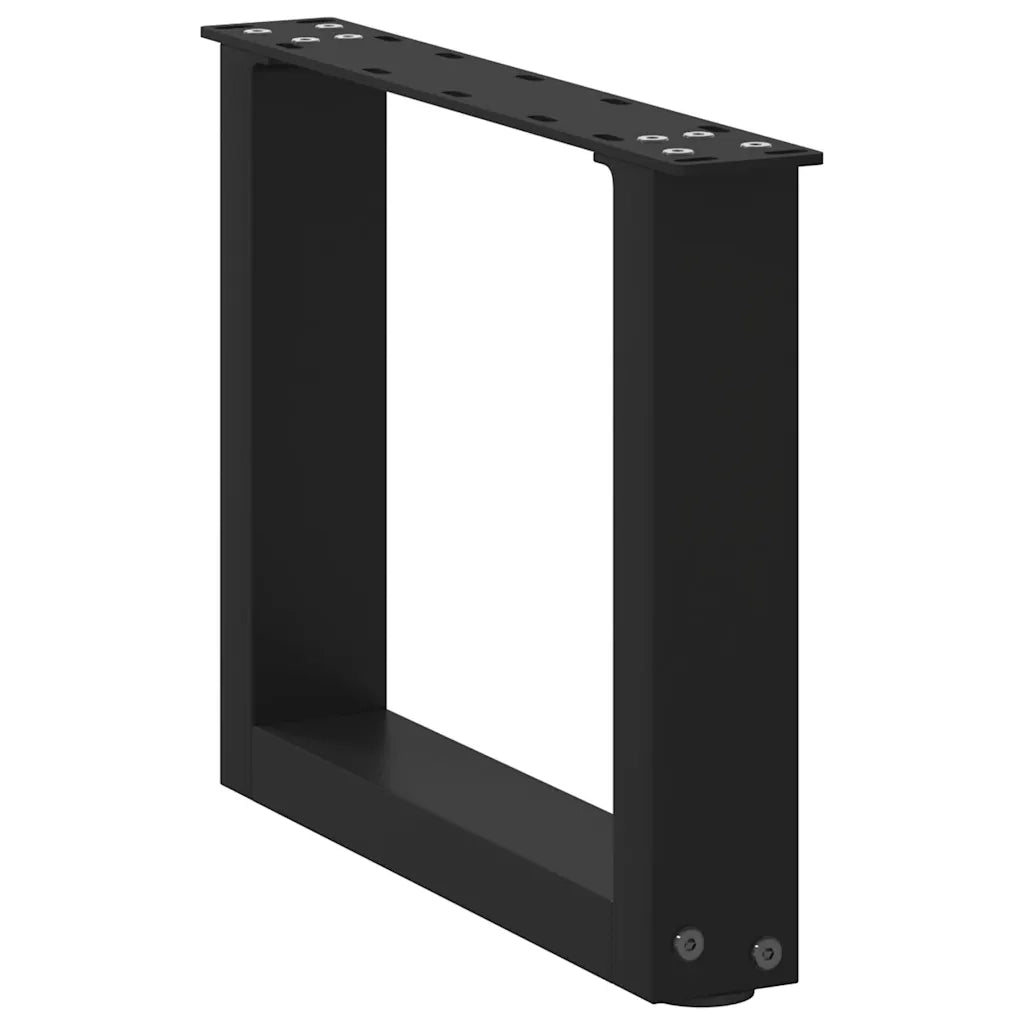 Gambe per Tavolino da Caffè a Forma di U 2 pz Nere 40x(30-31) cm Acciaio 4013132