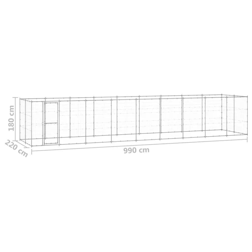 Gabbia per Cani da Esterno in Acciaio Zincato 21,78mÂ² cod mxl 59979