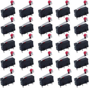 25 micro-interruttori di commutazione finale con manopola di rotazione arm SPDT 1NO 1NC AC 250V 5A azione a scatto maniglia mini rotella manopola arm commutatore