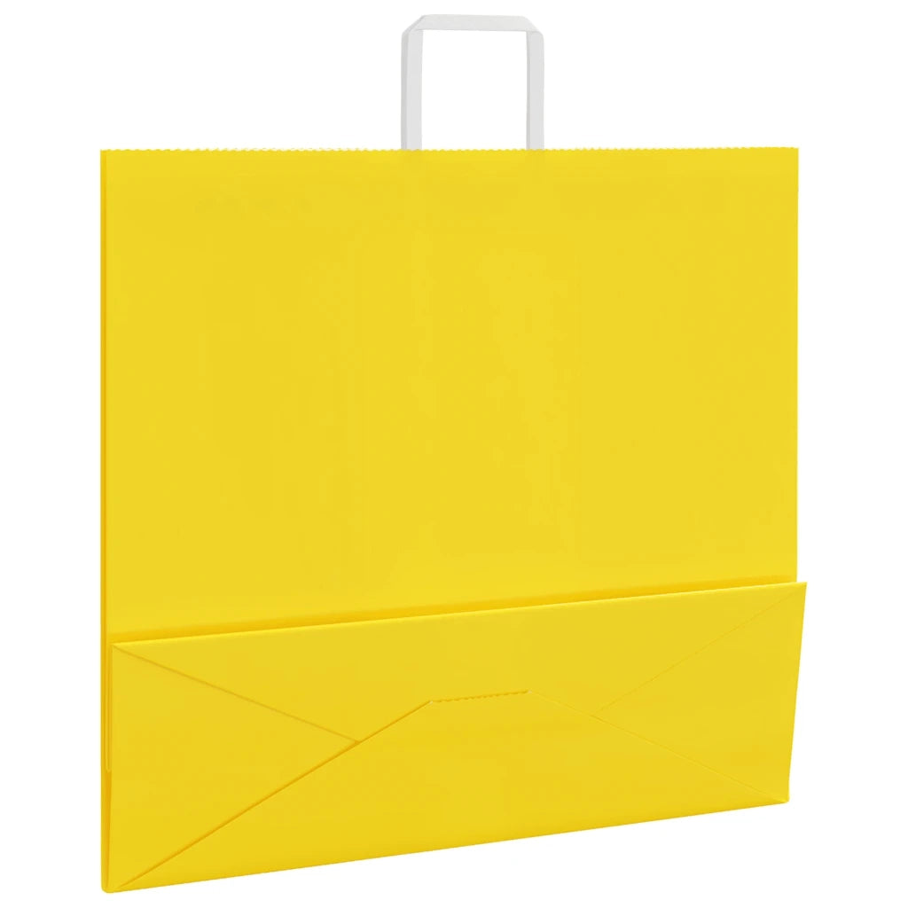 Sacchetti di Carta 250 pz con Manici Gialli 54x15x49 cm CFW8057075